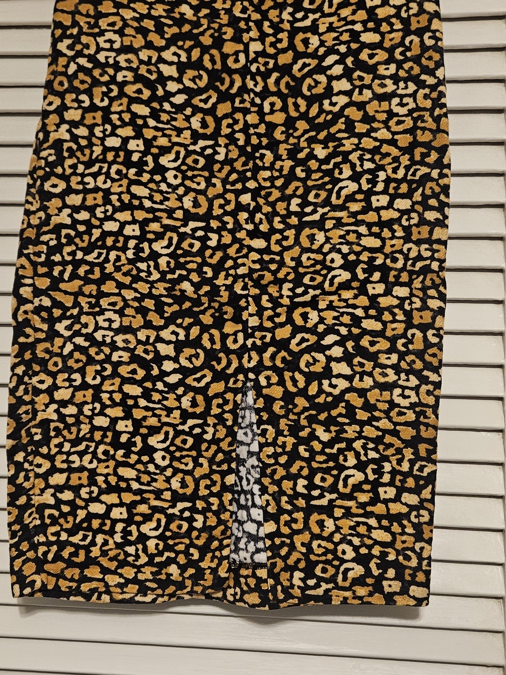 Who What Wear Leopard Print Skirt in Black, Gold & Cream